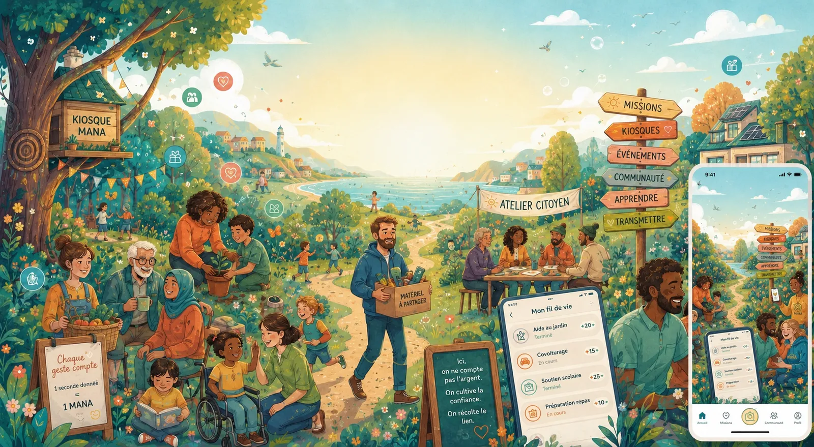 La vie MANA en plein air : kiosques, ateliers citoyens, missions partagées